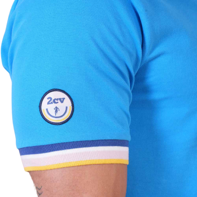 Polo bleu turquoise Ruckfield x 2CV manches courtes | Rugby Approved Perpignan