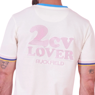 T-shirt blanc cassé Ruckfield x 2CV manches courtes | Rugby Approved Perpignan