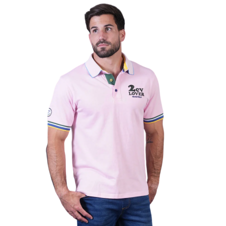 Polo rose Ruckfield x 2CV manches courtes | Rugby Approved Perpignan