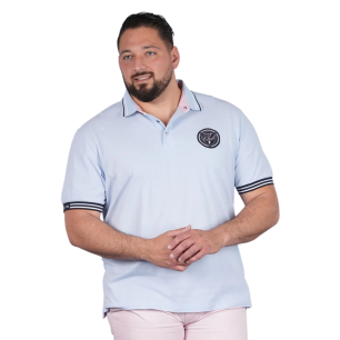 Polo bleu clair manches courtes Ruckfield Le Club | Rugby Approved Perpignan