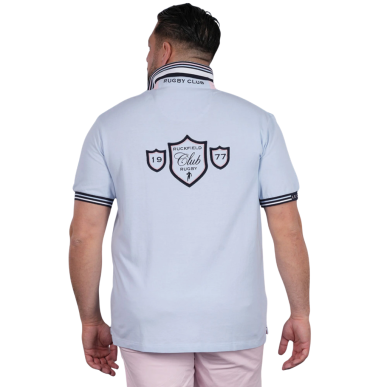 Polo bleu clair manches courtes Ruckfield Le Club | Rugby Approved Perpignan