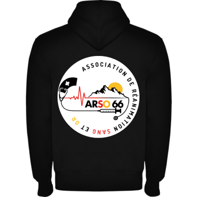 Gilet ARSO 66 | Hoodie transfert cœur et dos – Association Réanimation Perpignan