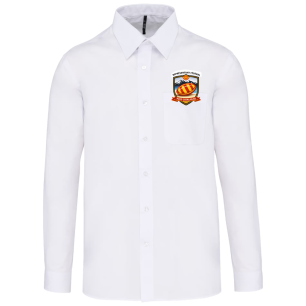 Chemise blanche manches longues brodée | Rugby Approved Perpignan