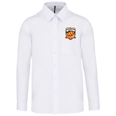 Chemise blanche manches longues brodée | Rugby Approved Perpignan